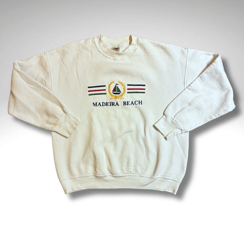 VTG Madeira Beach Embroidered Fruit of the Loom Coastal Crewneck Sweater